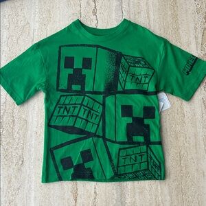 NEW 🆕 Minecraft Green Graphic Kids Shirt size 6